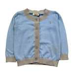 Trussardi Cardigan Tinta Unita con Logo E Profili In Contrasto per Neonato TIP26109CD AZZURRO TRUSSARDI 