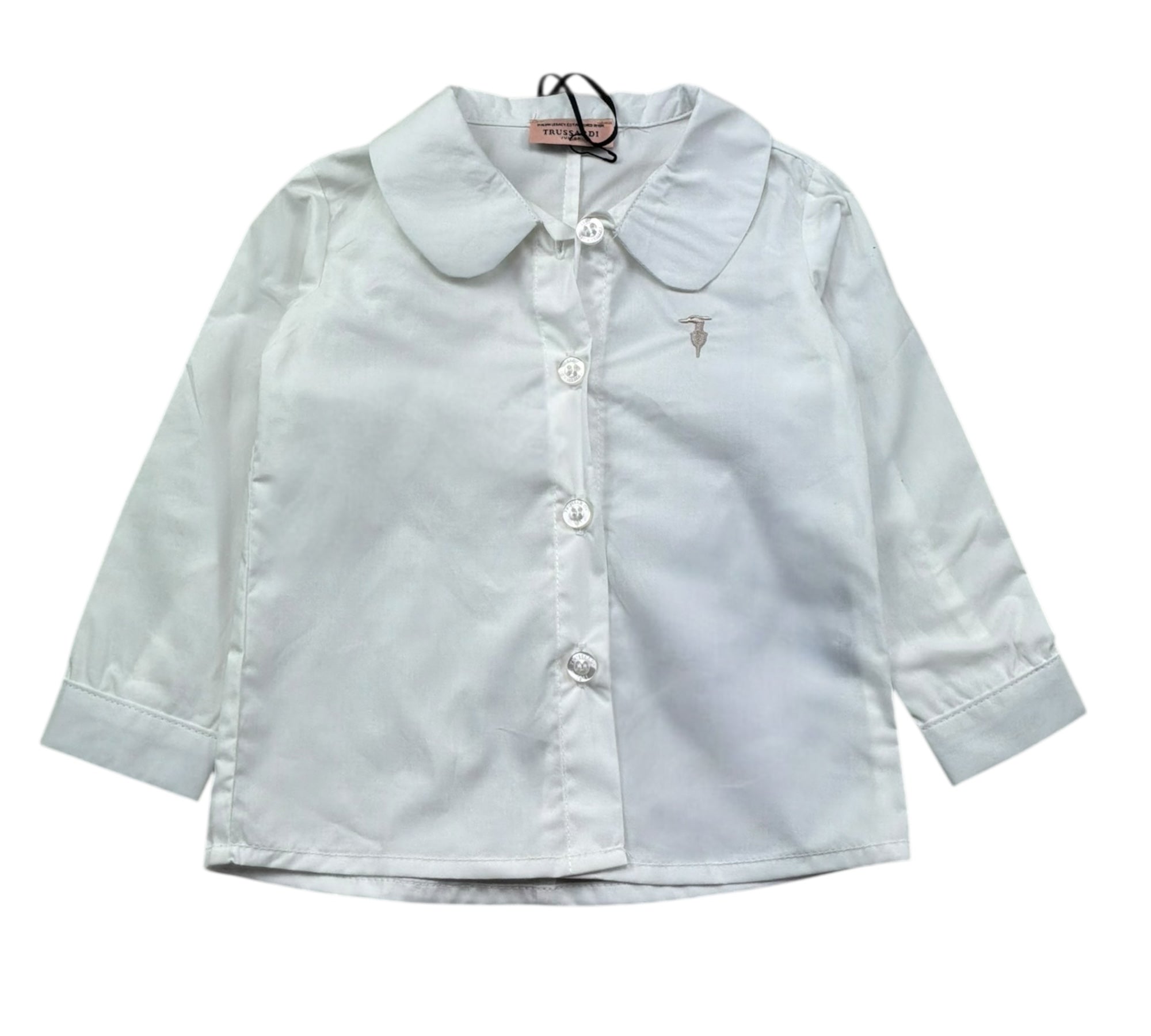 Trussardi Camicia Manica Lunga Tinta Unita con Logo per Neonata TIP26127CA BIANCO TRUSSARDI 