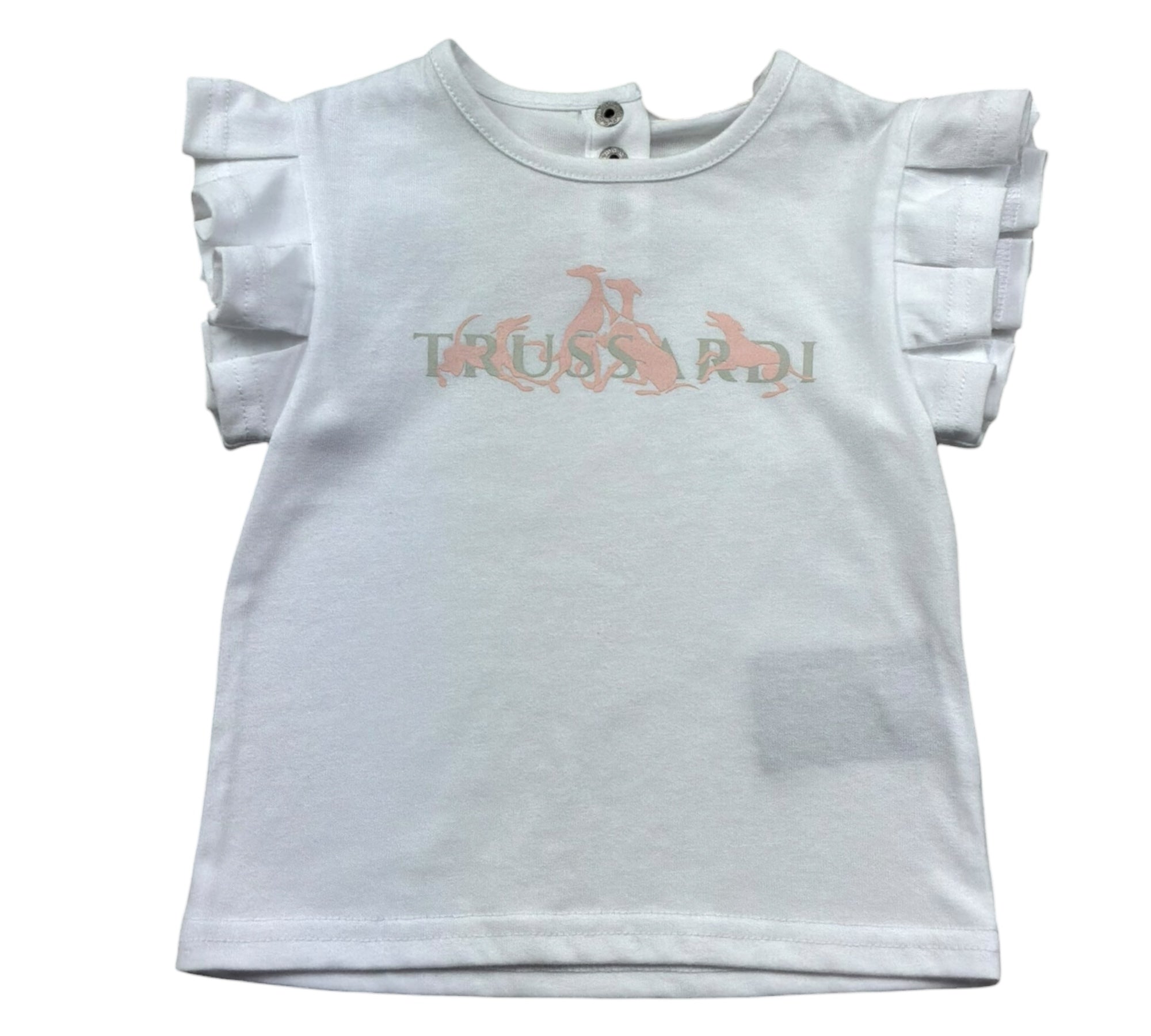 Trussardi T-Shirt Girocollo Tinta Unita con Logo per Neonata TIP26131TS BIANCO TRUSSARDI 