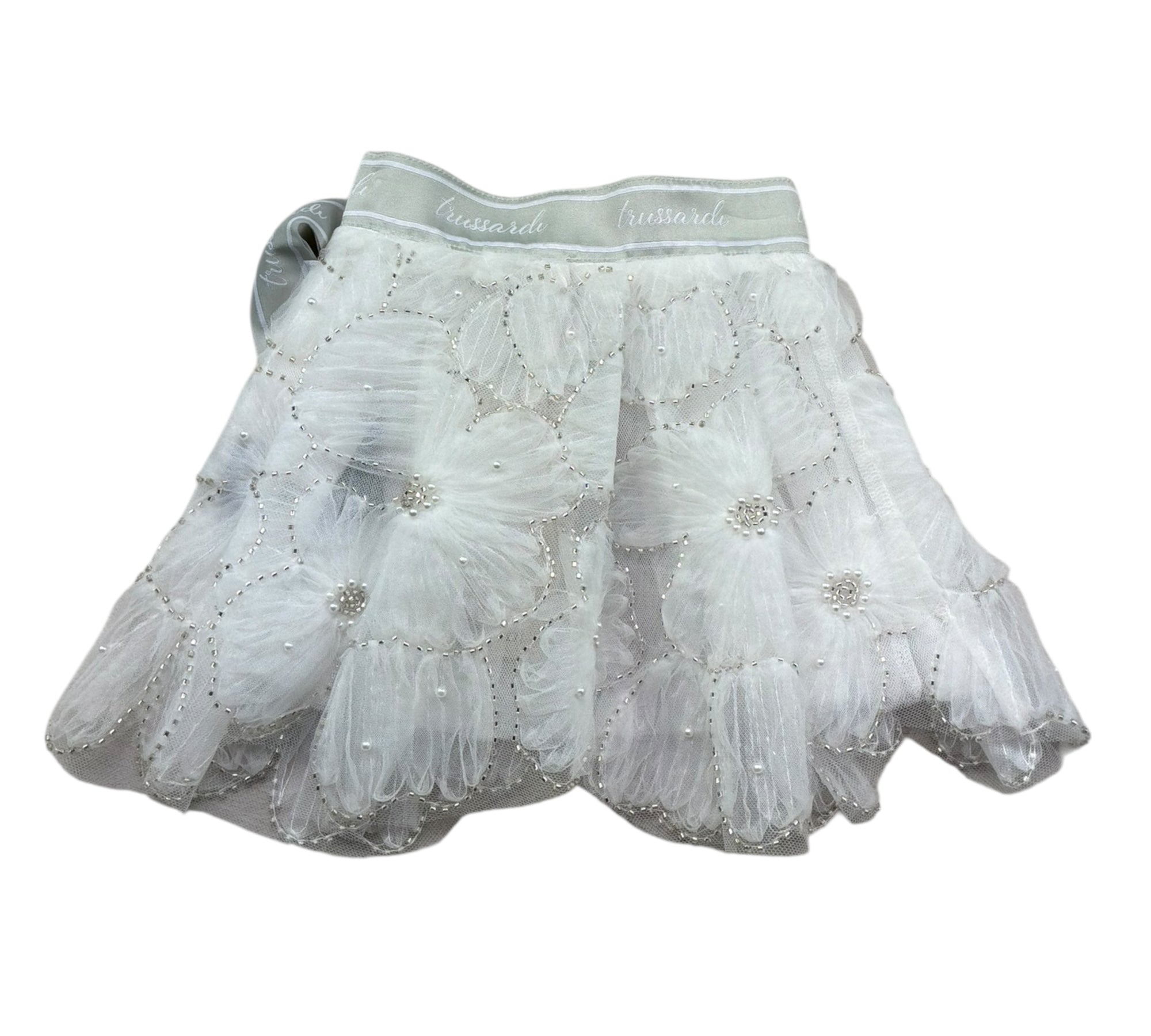 Trussardi Gonna Tinta Unita con Tulle E Brillantini per Neonata TIP26142GO BIANCO TRUSSARDI 