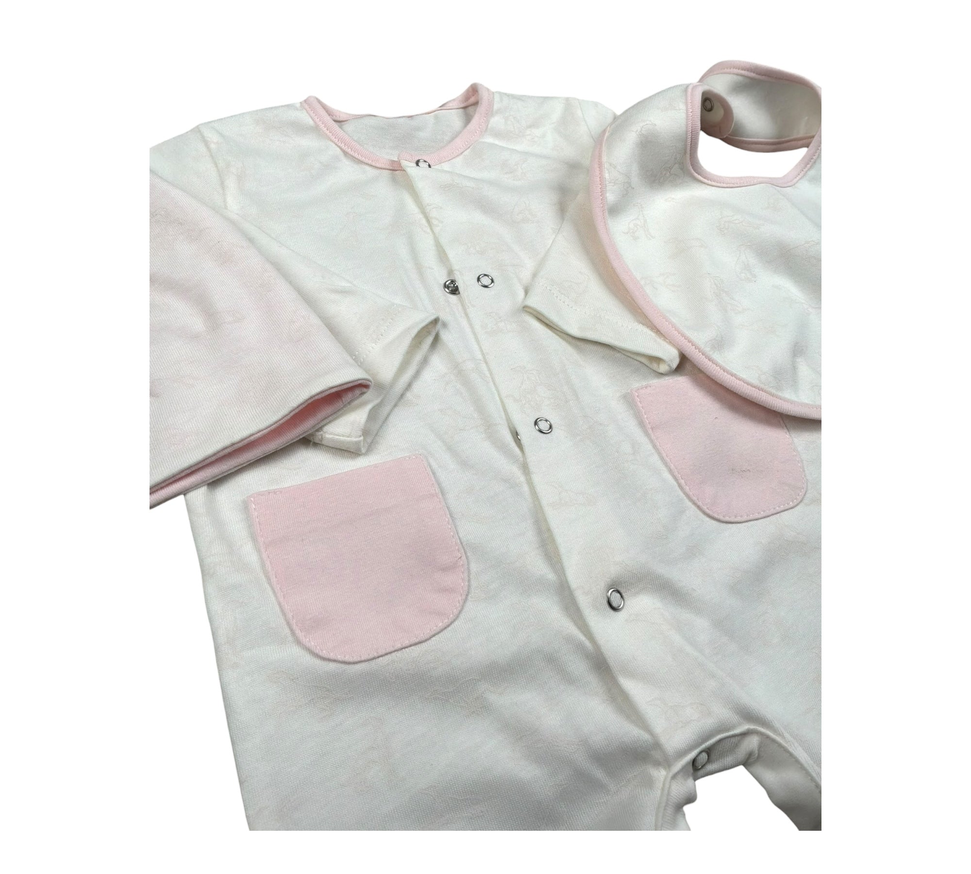 Trussardi Set 3 Pezzi Tutina-Cappello-Bvetta per Neonata TLP26003TUA BIANCO TRUSSARDI 