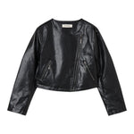 Twinset Giubbino In Ecopelle Tinta Unita per Bambina 241GJ2190 NERO TWINSET 