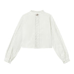 Twinset Camicia Tinta Unita Traforata per Bambina 251GJ2411 BIANCO TWINSET 