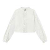 Twinset Camicia Tinta Unita Traforata per Bambina 251GJ2411 BIANCO TWINSET 
