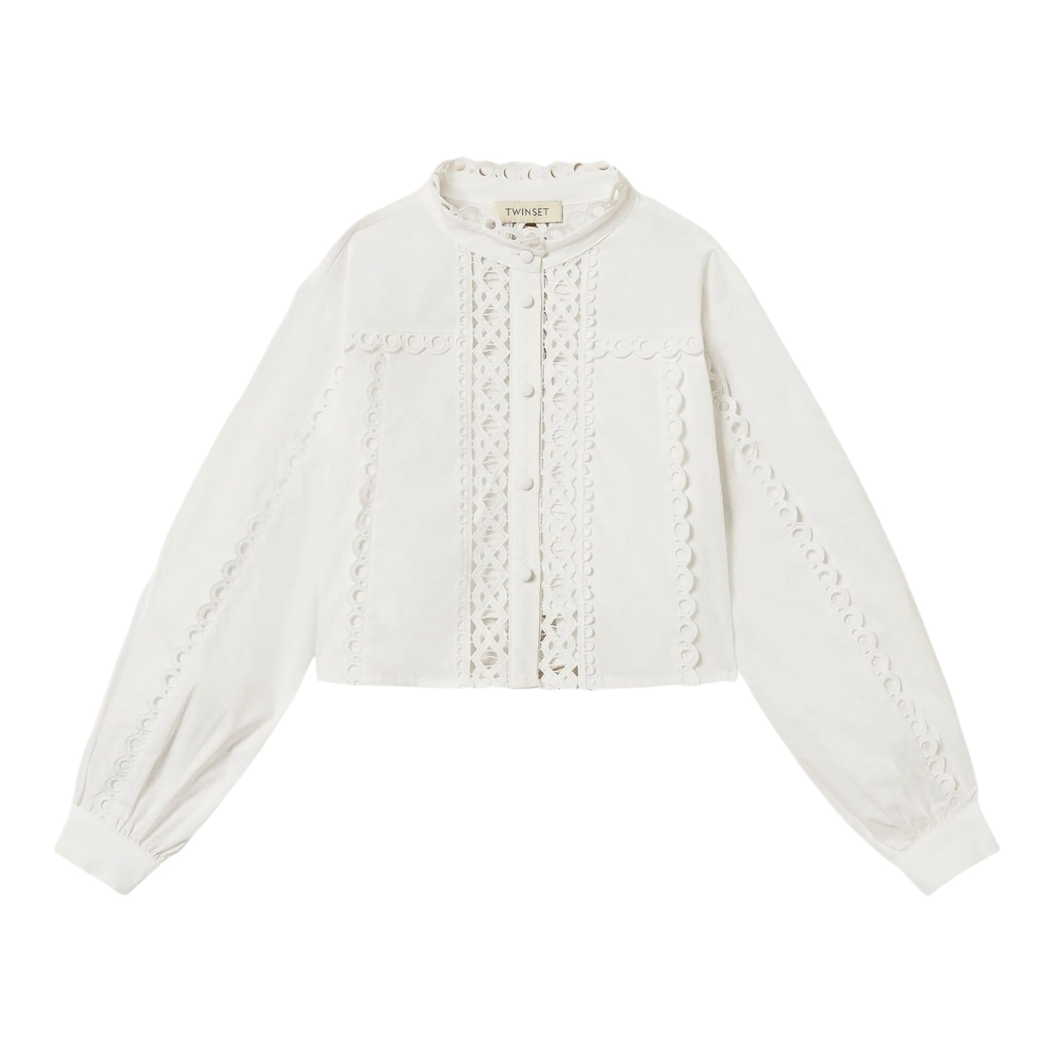 Twinset Camicia Tinta Unita Traforata per Bambina 251GJ2411 BIANCO TWINSET 