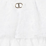 Twinset Camicia Tinta Unita Giromanica con Ricami per Bambina 251GJ2526 BIANCO TWINSET 