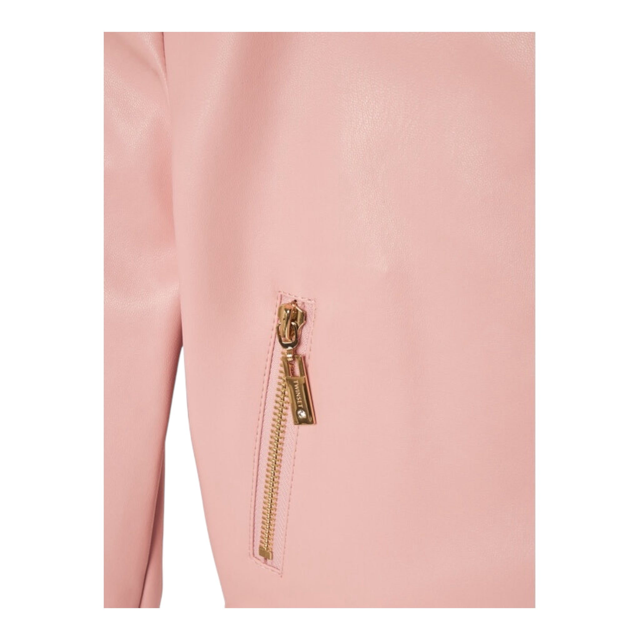 Twinset Giubbino In Ecopelle Tinta Unita con Zip per Bambina 251GJ2561 ROSA TWINSET 