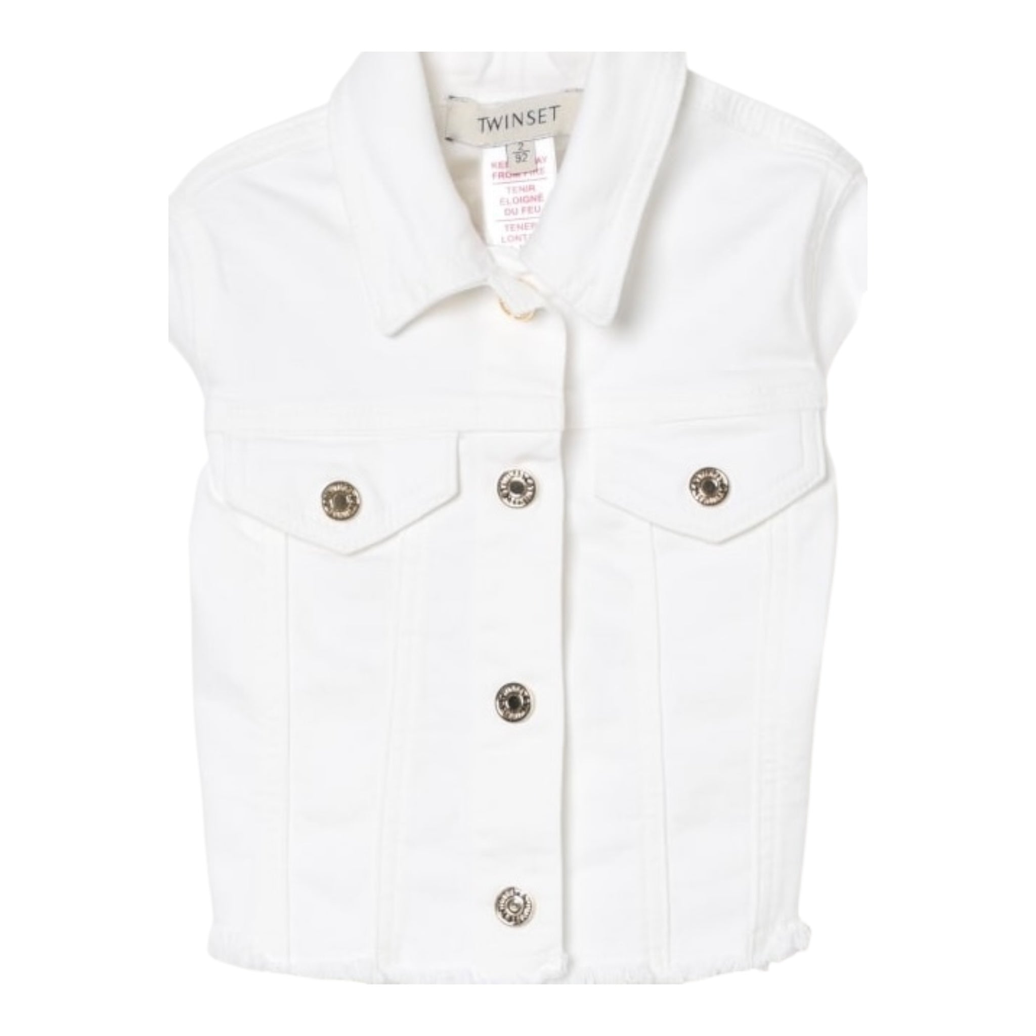 Twinset Giubbino In Denim Tinta Unita per Bambina 251GJ2612 BIANCO TWINSET 