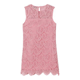 Twinset Abito Giromanica Tinta Unita Traforato per Bambina 251GJ2QR3 ROSA TWINSET 