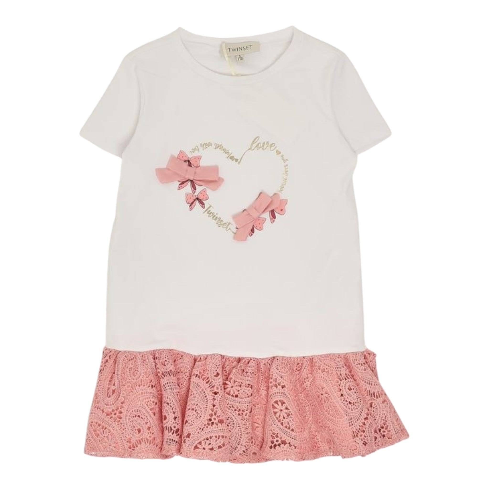 Twinset Abito Tinta Unita con Ricami E Stampa per Neonata 251GJ2QR6 BIANCO TWINSET 