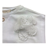 Twinset Completo Top-Short Tinta Unita Traforato per Bambina 251GJ2QR7 BIANCO TWINSET 