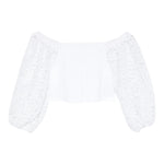 Twinset Top Maniche Ricamate Tinta Unita per Bambina 251GJ2QR9 BIANCO TWINSET 