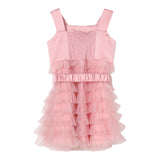 Twinset Abito Tinta Unita con Tulle per Neonata 251GJ2QS0 ROSA TWINSET 