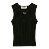 Twinset Canotta Tinta Unita con Logo per Bambina 251GJ3413 NERO TWINSET 