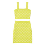 Twinset Completo 2 Pezzi Top-Gonna tinta unita Verde Acido per Bambina 251GJ3QX4XX VERDE ACIDO TWINSET 