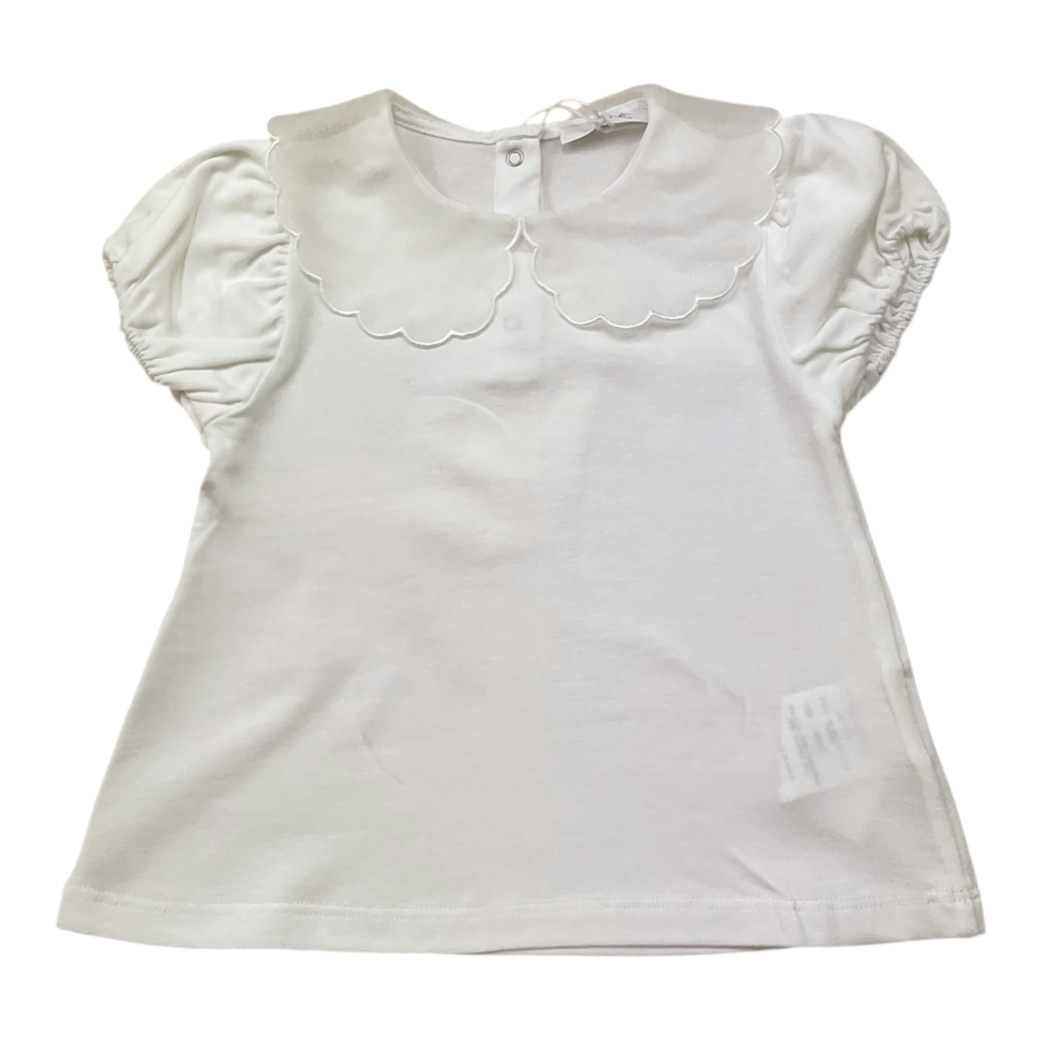 U+È T-Shirt Tinta Unita con Colletto per Neonata UE1773N BIANCO U+è 