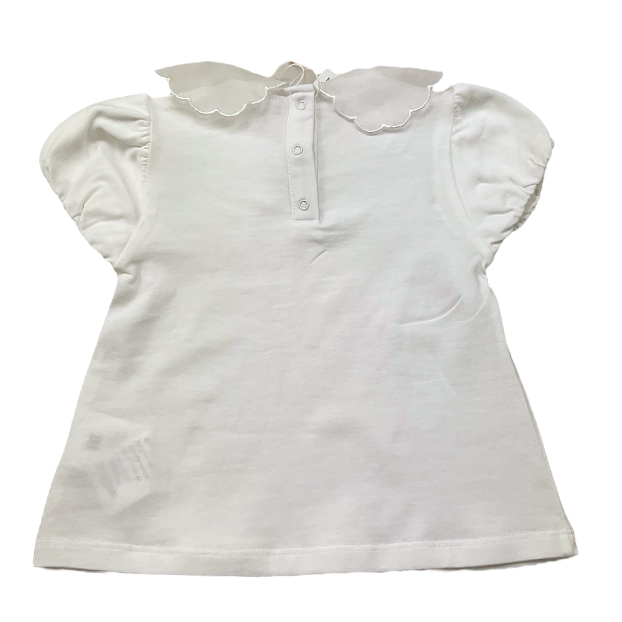 U+È T-Shirt Tinta Unita con Colletto per Neonata UE1773N BIANCO U+è 