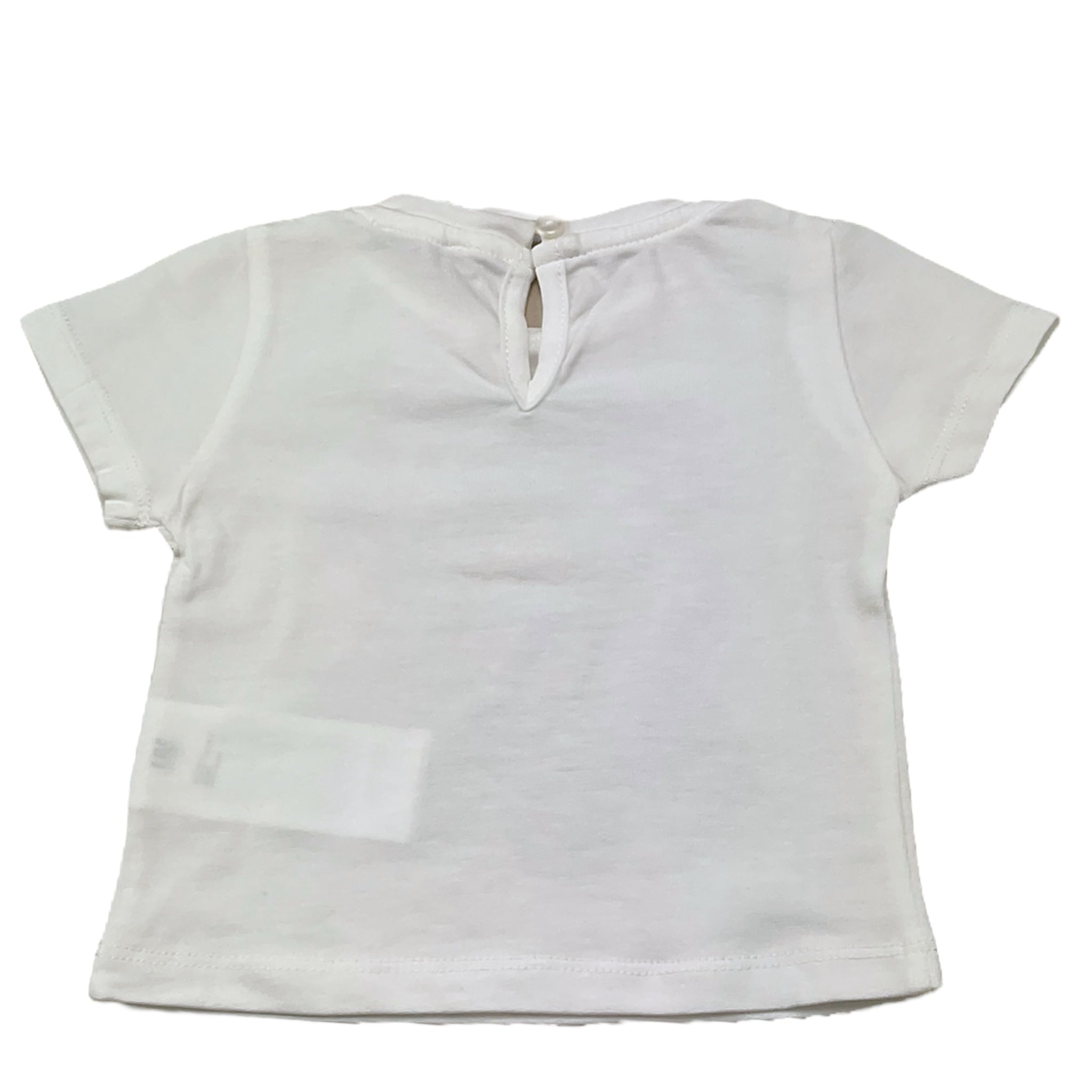 U+È T-Shirt Girocollo Tinta Unita con Stampa per Neonata UE1862 BIANCO U+è 