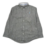 U.S. Polo Assn Camicia Manica Lunga Tinta Unita con Logo per Bambino US41504004 VERDE U.S. POLO ASSN 