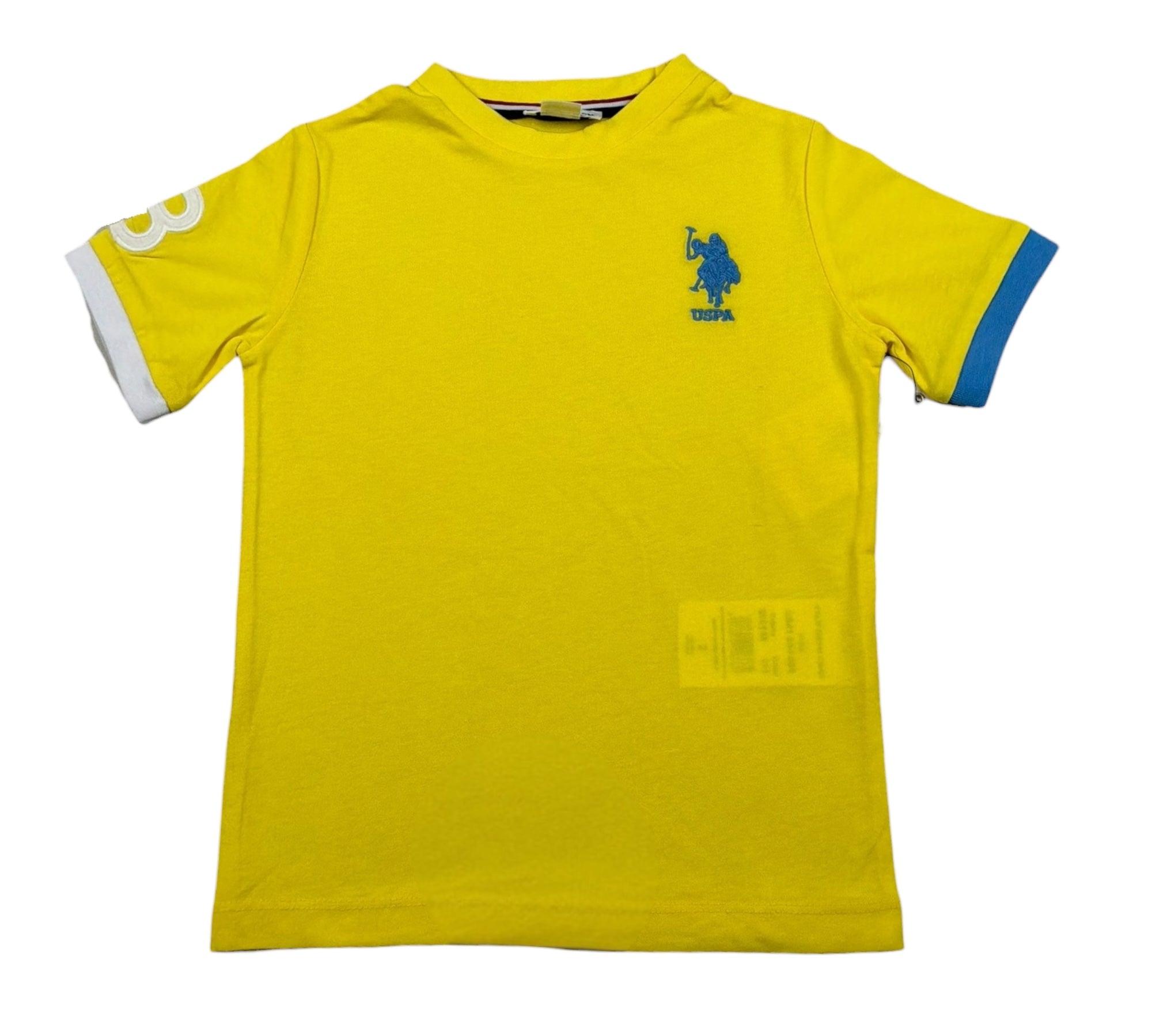 U.S. Polo Assn T-Shirt Girocollo Tinta Unita con Logo per Bambino US41554004 GIALLO U.S. POLO ASSN 