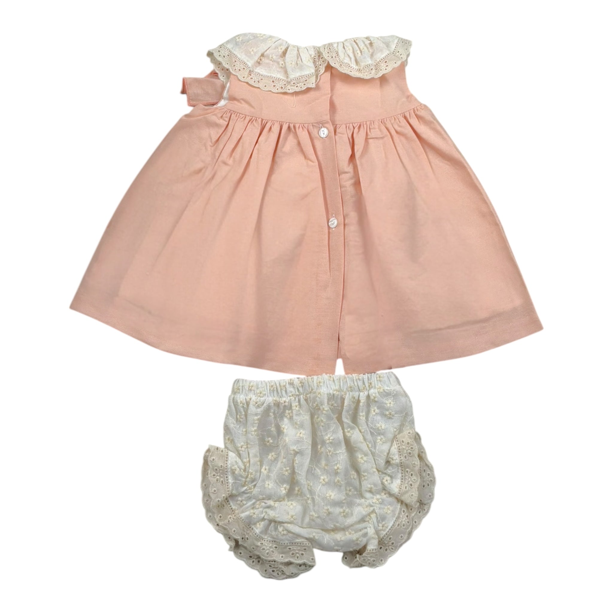 Valentina Bebes Set Abito-Coulotte Tinta Unita per Neonata LOVE12 ROSA VALENTINA BEBES 