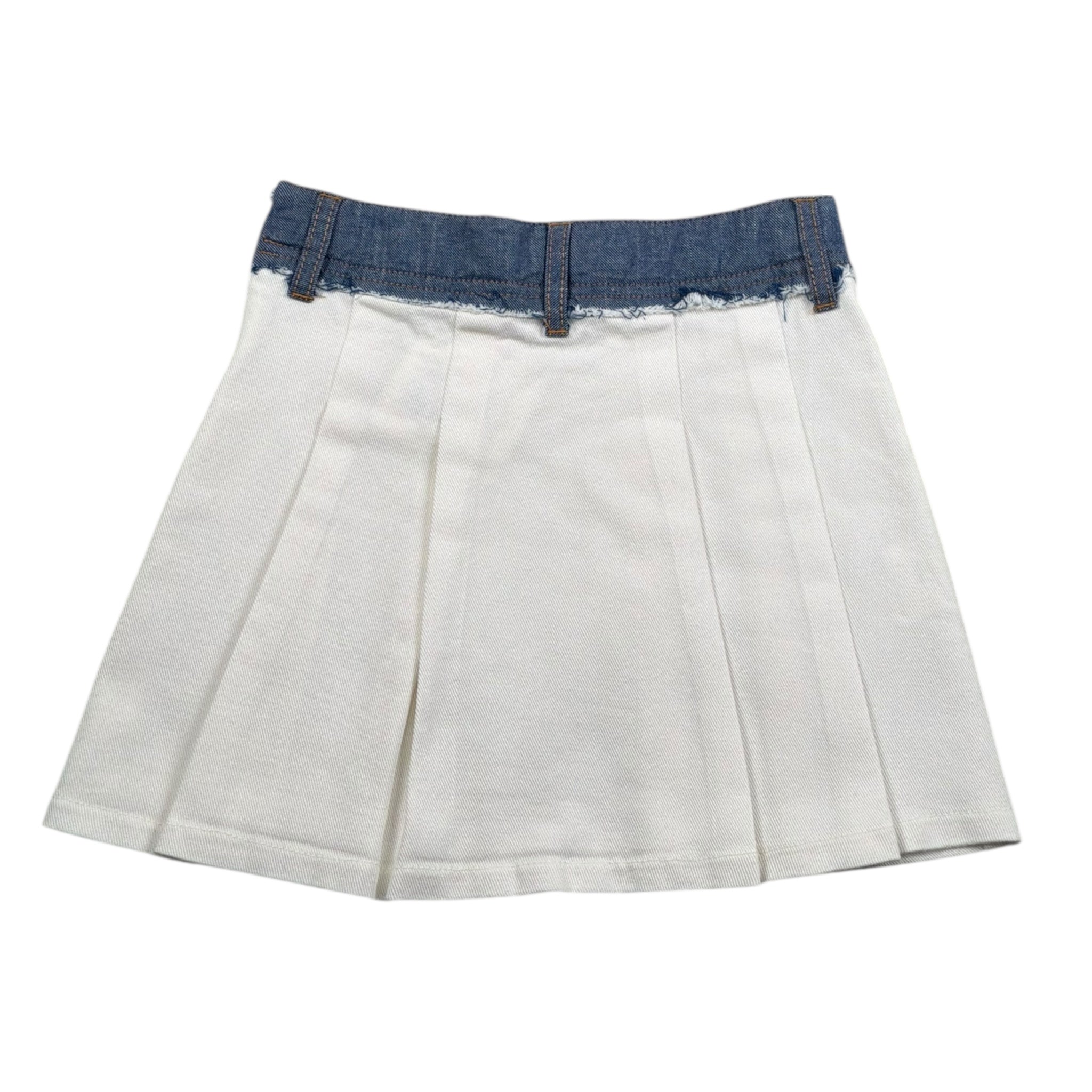 Vicolo Gonna Tinta Unita con Profilo In Contrasto per Bambina 3146G00345 BIANCO VICOLO 