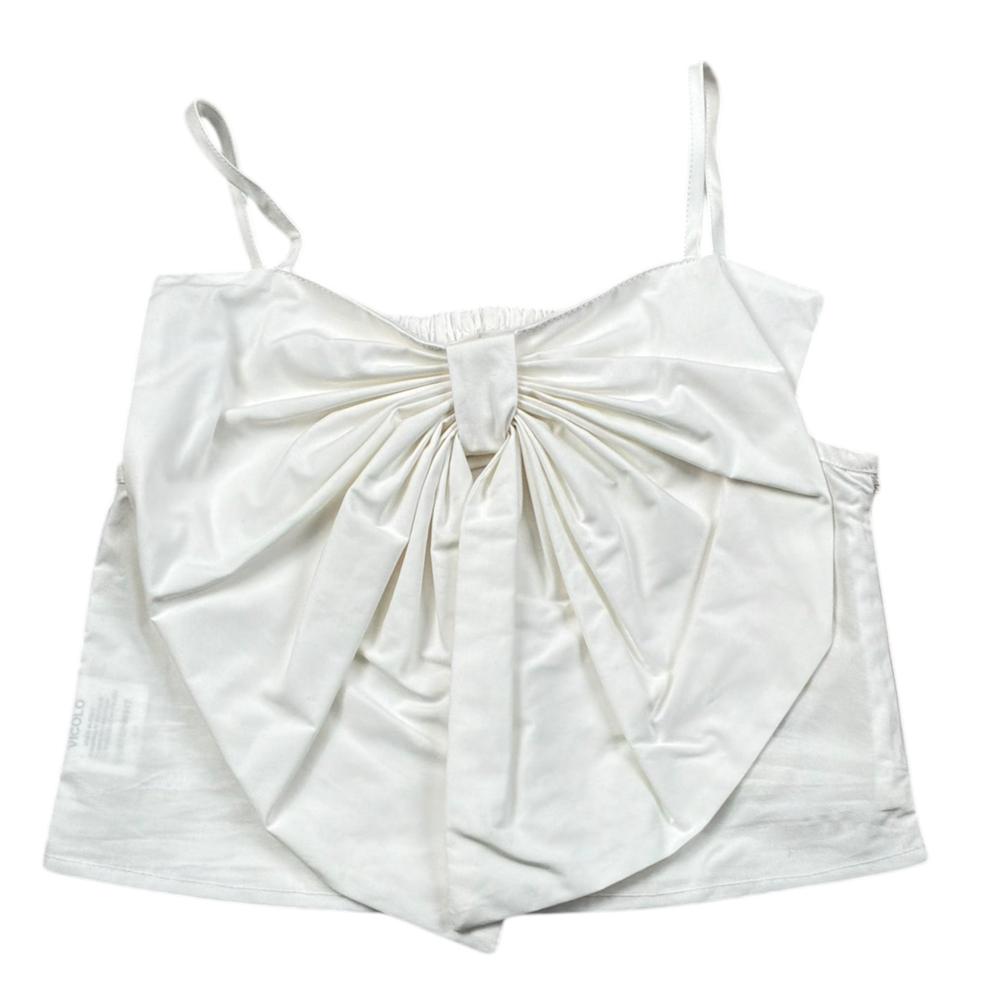 Vicolo Top Bretelline Tinta Unita con Fiocco per Bambina 3146TOP00317X BIANCO VICOLO 