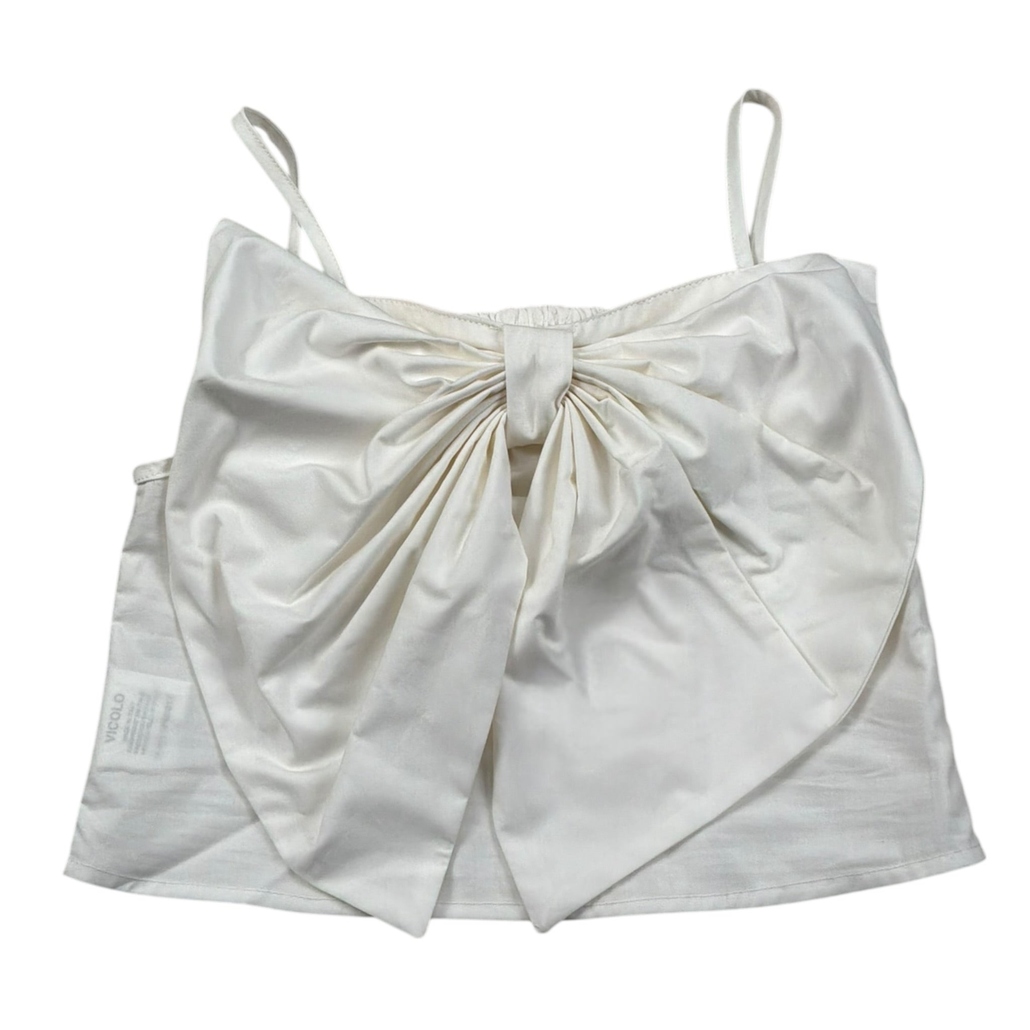 Vicolo Top Bretelline Tinta Unita con Fiocco per Bambina 3146TOP00317XX BIANCO VICOLO 