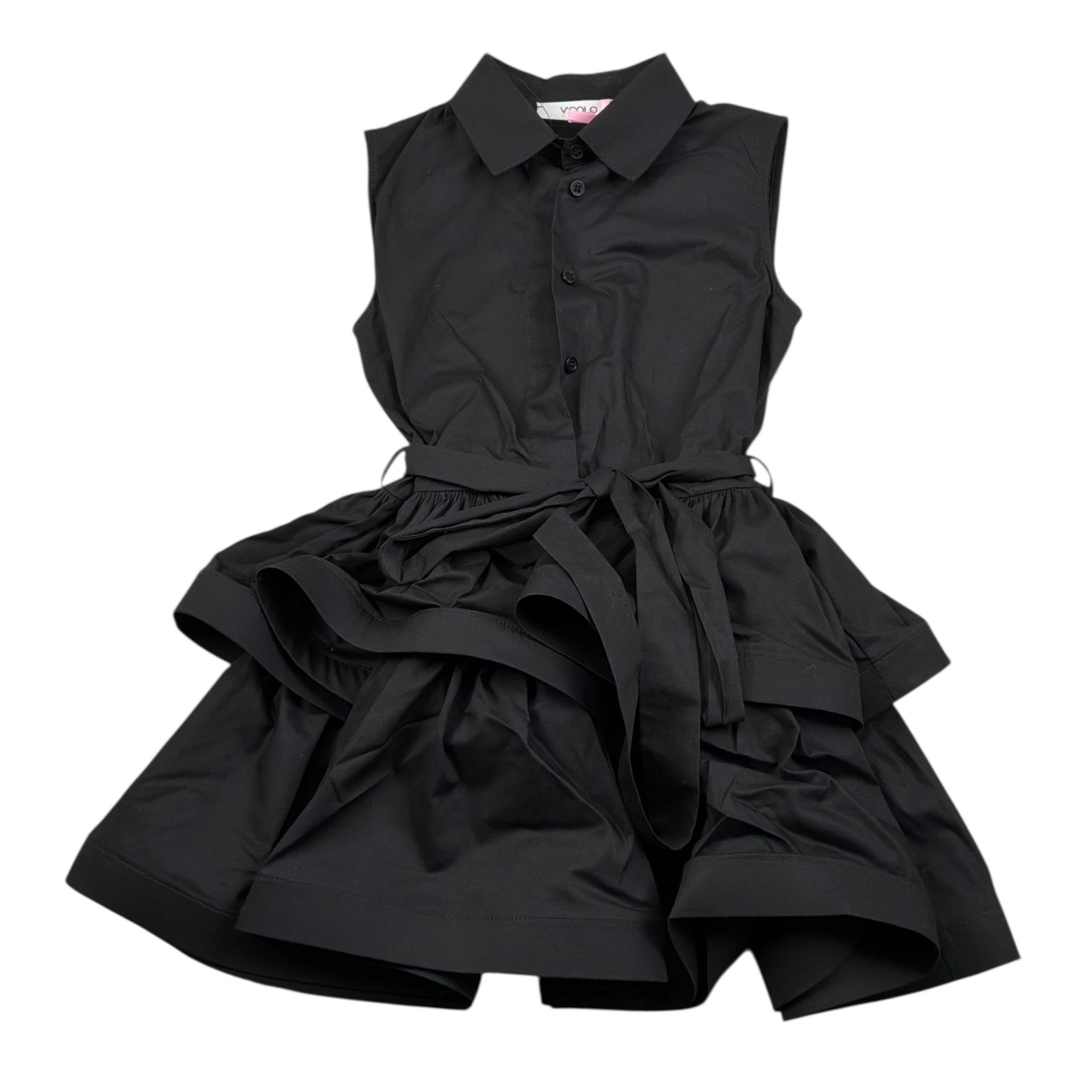 Vicolo Abito Giromanica Tinta Unita per Bambina 3146V00252 NERO VICOLO 