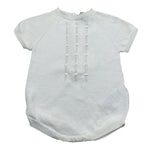 Wedoble Pagliaccetto Mezza Manica Tinta Unita con Ricami per Neonato V2401305R BIANCO WEDOBLE 