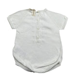 Wedoble Pagliaccetto Mezza Manica Tinta Unita con Ricami per Neonato V2401305R BIANCO WEDOBLE 