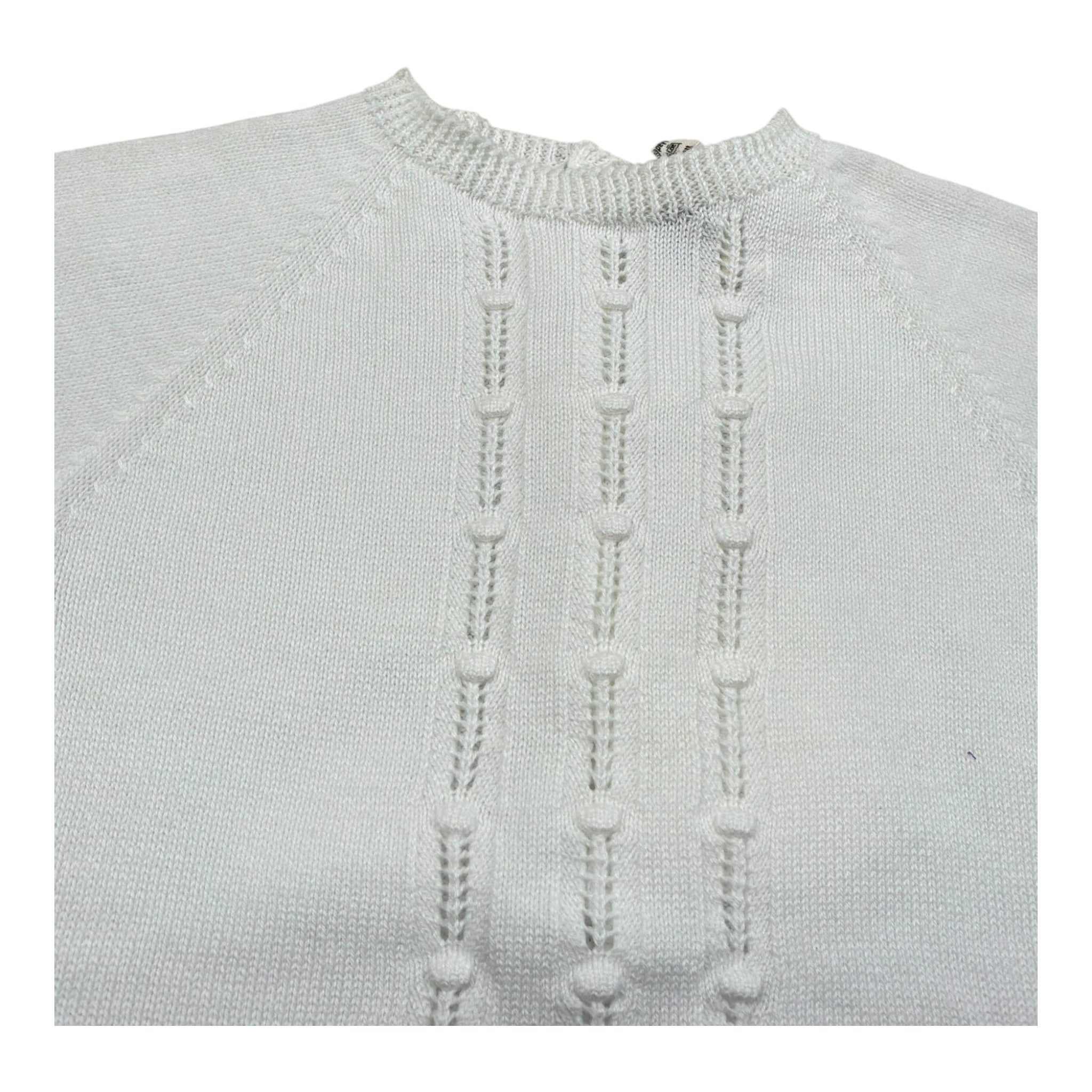 Wedoble Pagliaccetto Mezza Manica Tinta Unita con Ricami per Neonato V2401305R BIANCO WEDOBLE 