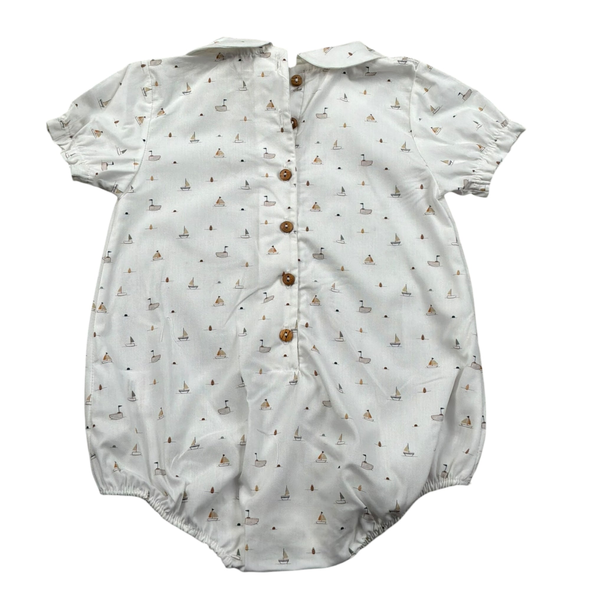 Wedoble Pagliaccetto Mezza Manica Tinta Unita con Stampe per Neonato V2504716A BIANCO WEDOBLE 