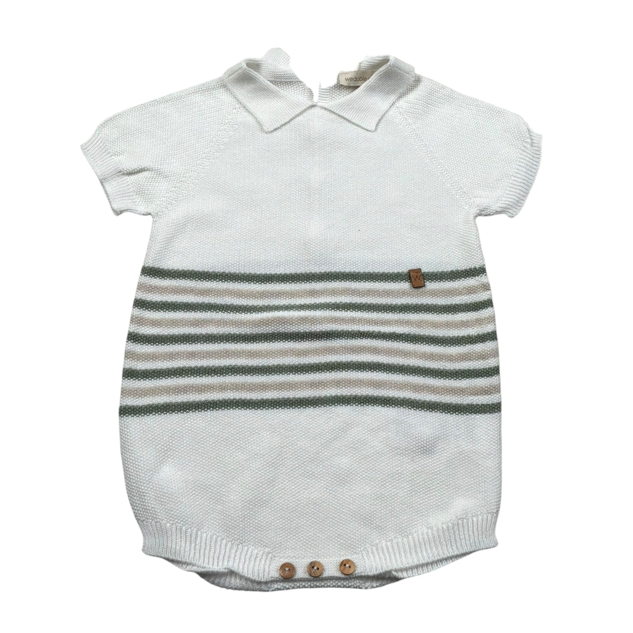 Wedoble Pagliaccetto Mezza Manica Tinta Unita per Neonato V2507305R PANNA WEDOBLE 