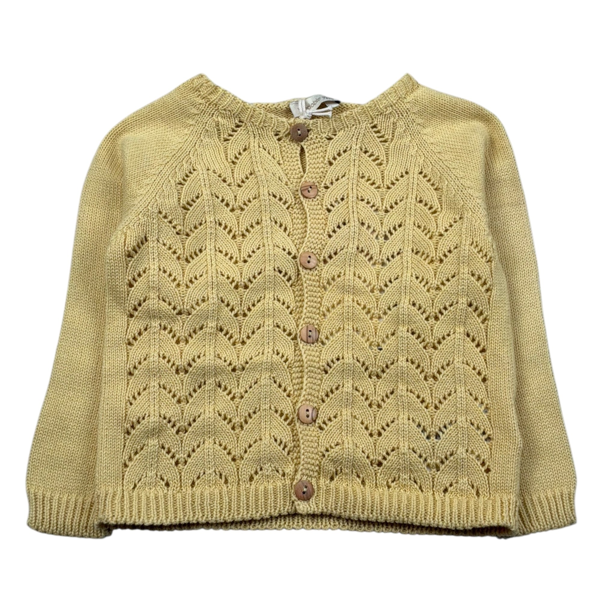 Wedoble Cardigan Tinta Unita con Trafori per Neonata V2507308B GIALLO WEDOBLE 