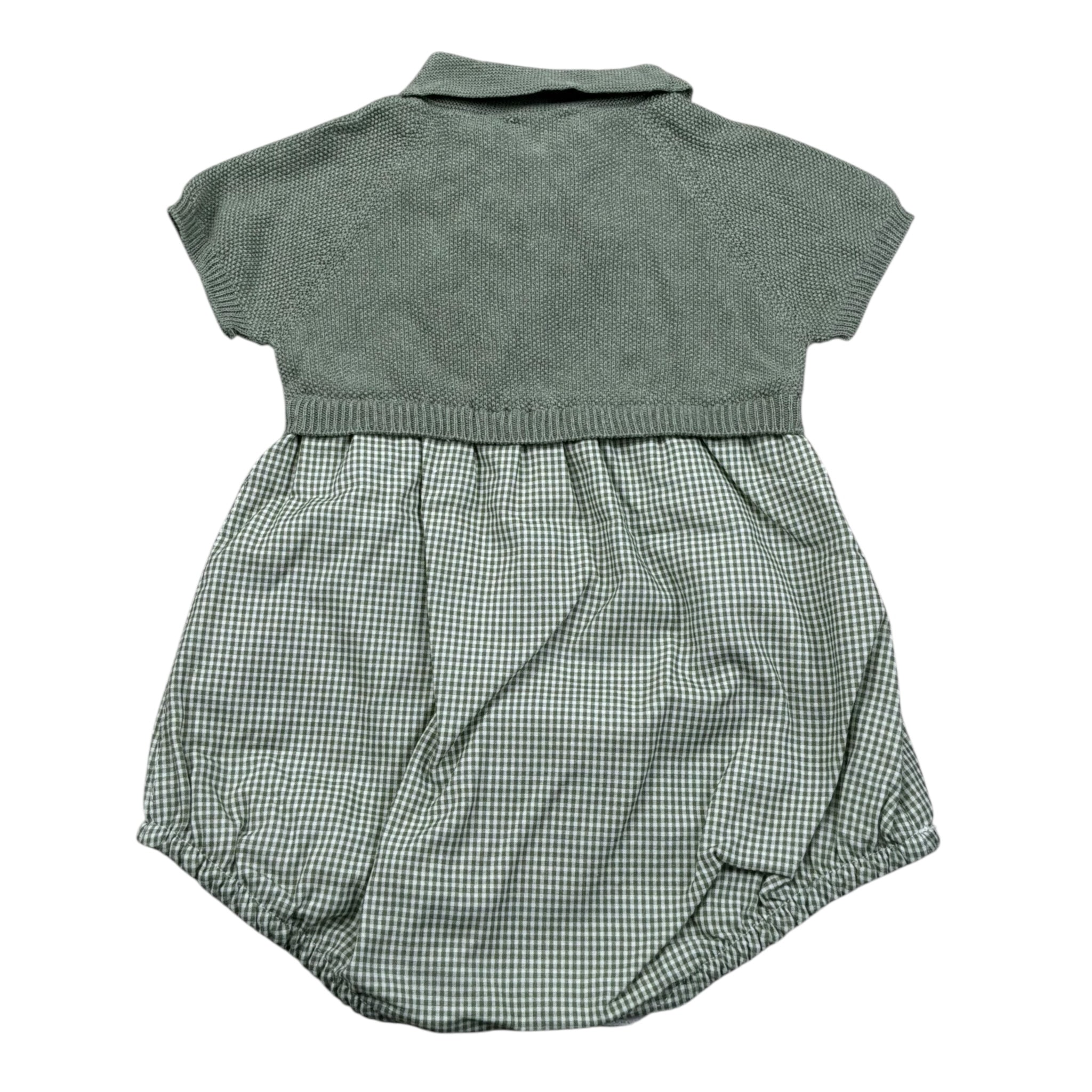 Wedoble Pagliaccetto Mezza Manica Fantasia Quadretti per Neonato V2507405X VERDE WEDOBLE 