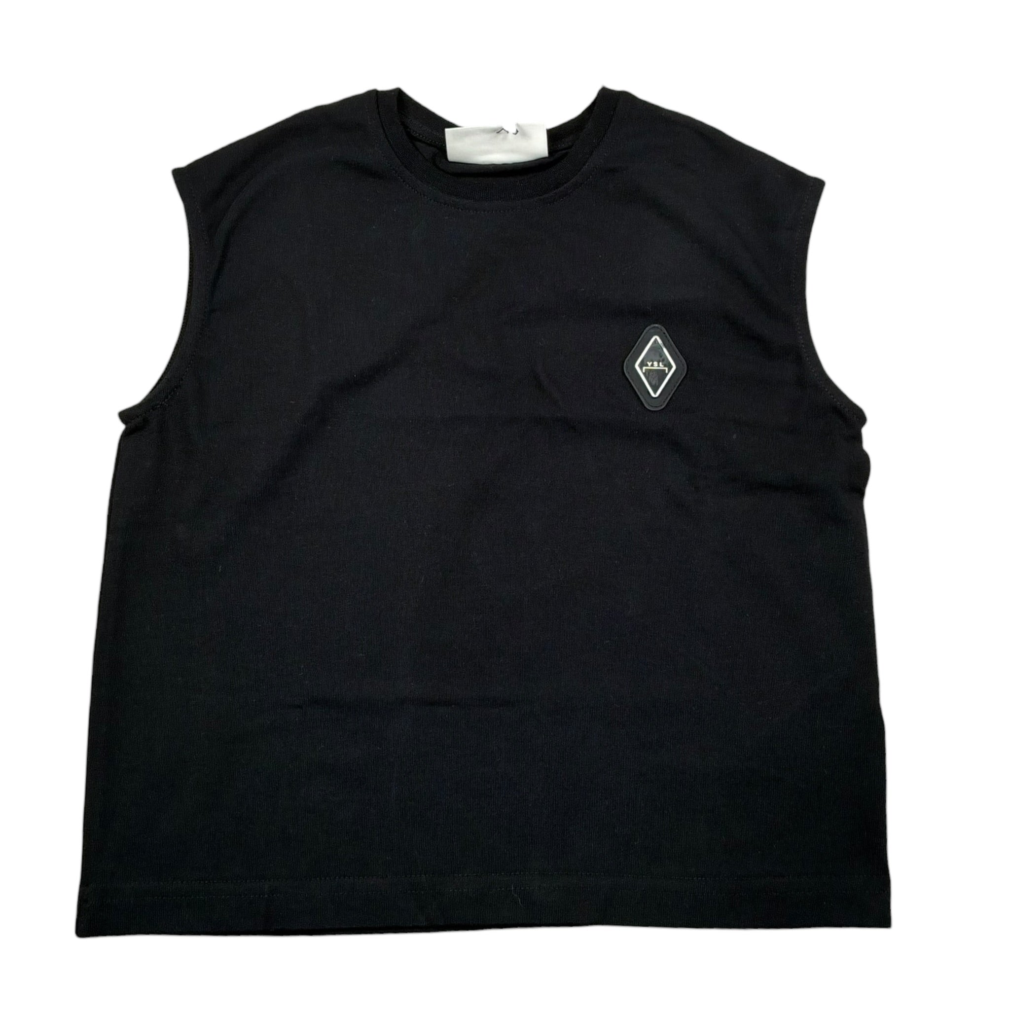 Yes London Canotta Girocollo Tinta Unita con Logo per Bambino JR2138M NERO YES LONDON 