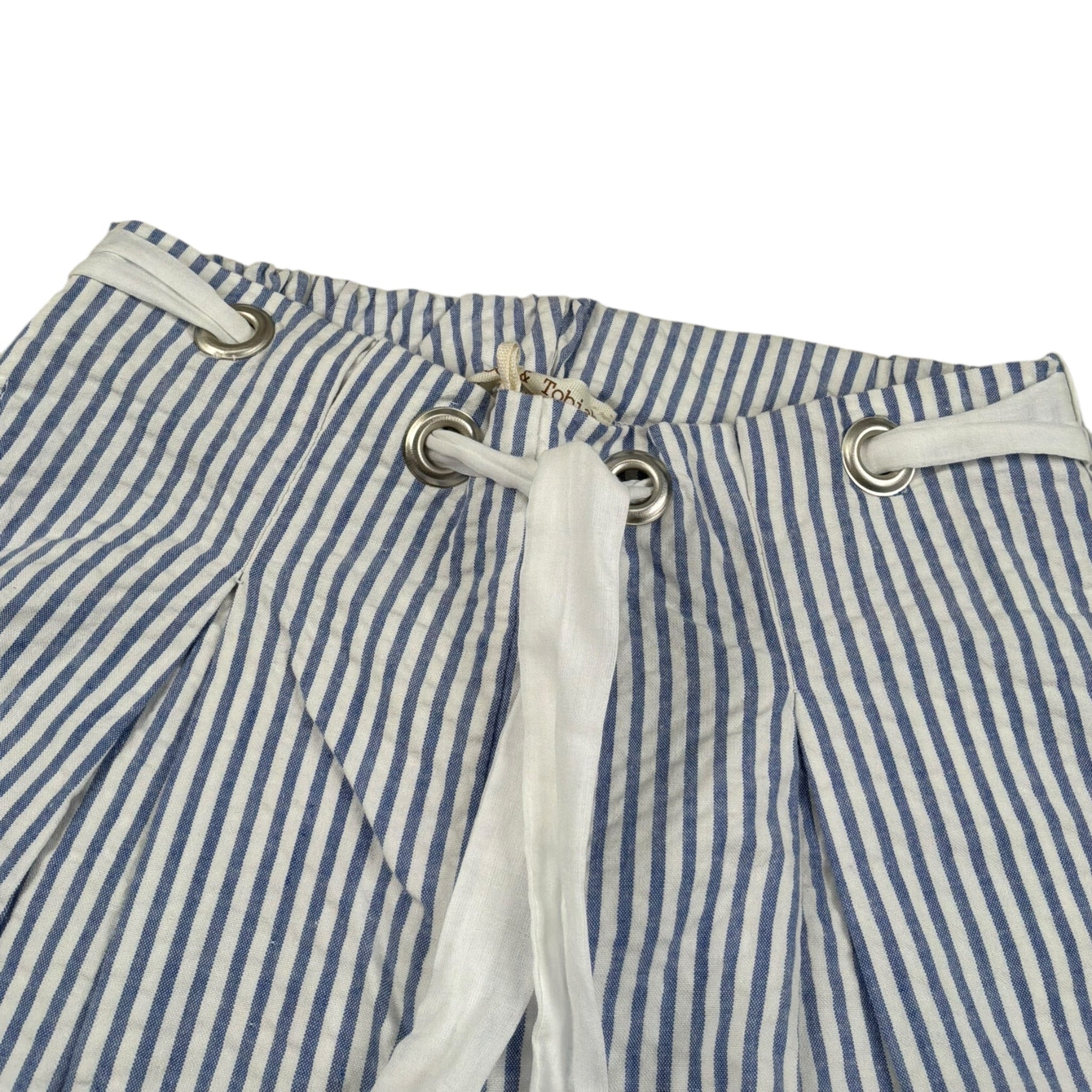 Zhoe & Tobiah Pantalone Modello Palazzo Fantasia A Righe per Neonata STS2FN BIANCO/BLU ZHOE & TOBIAH 