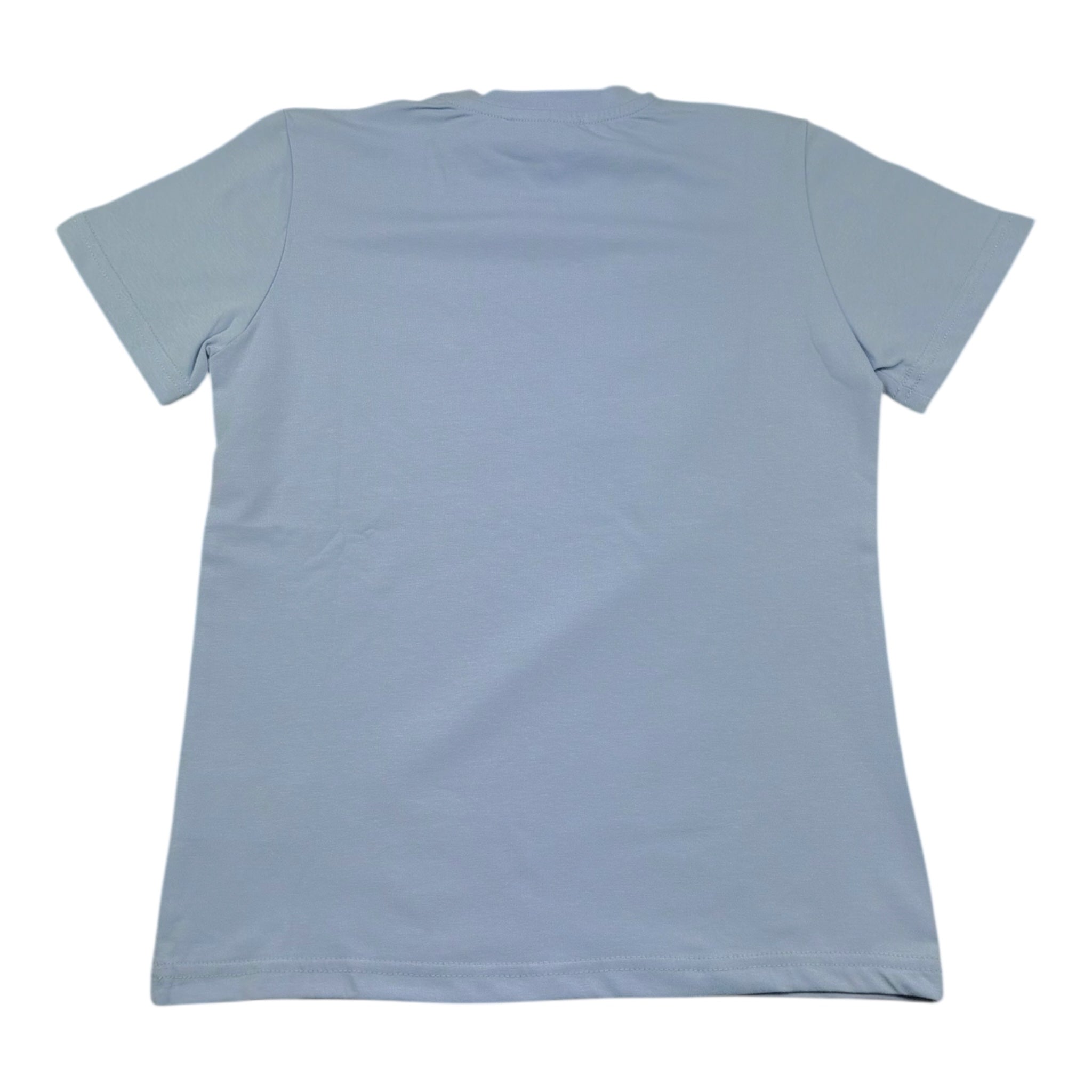 Zu+Elements T-Shirt Girocollo Tinta Unita con Stampa per Bambino ZU1608 AZZURRO ZU+ELEMENTS 