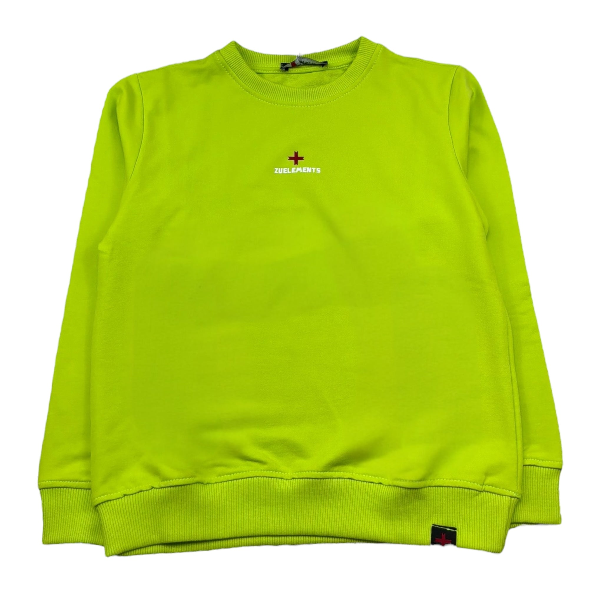 Zu+Elements Felpa Chiusa Girocollo Tinta Unita con Logo per Bambino ZU217 VERDE ZU+ELEMENTS 