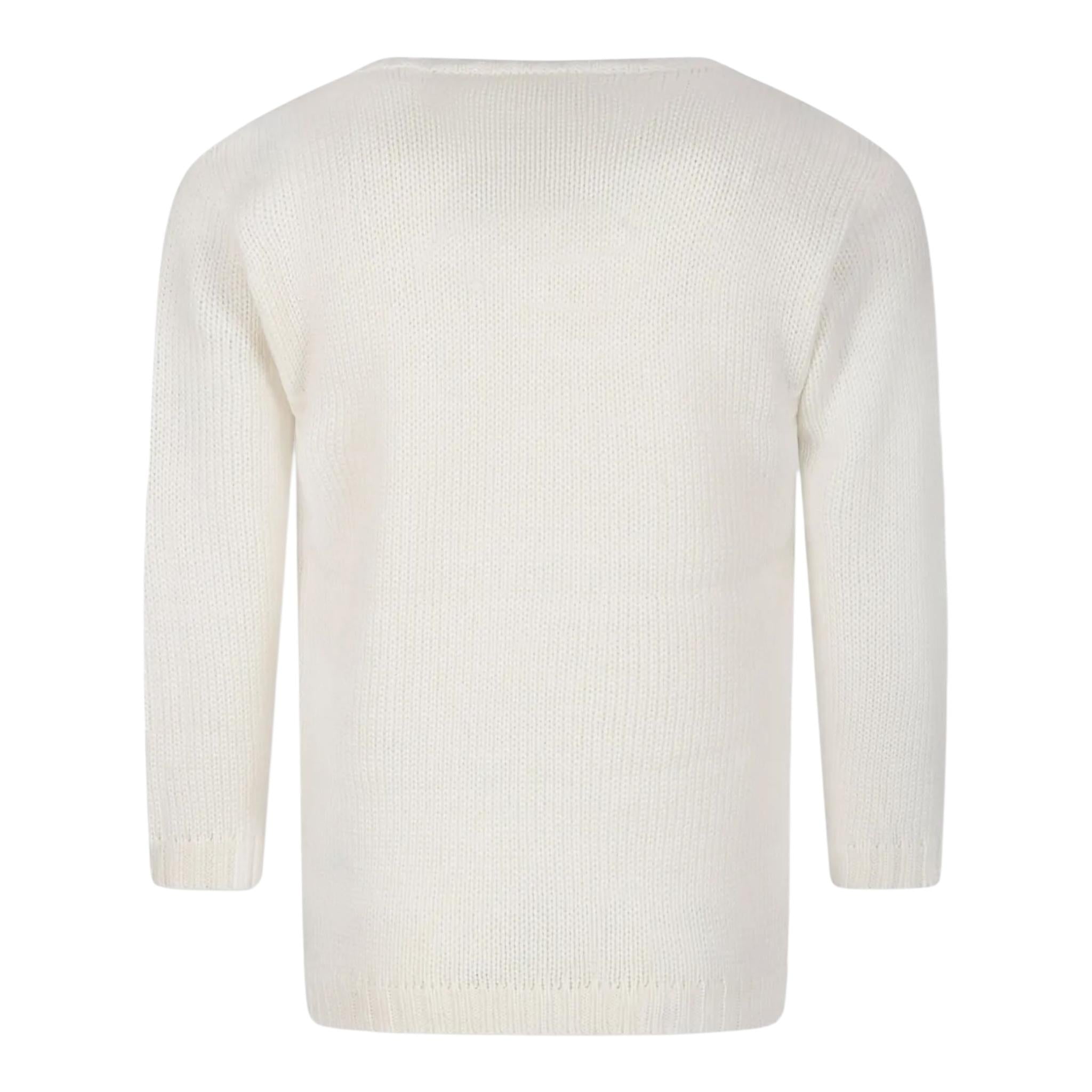 LA STUPENDERIA maglia tinta unita con stampa Panna per Bambino WCPL21 PANNA LA STUPENDERIA 