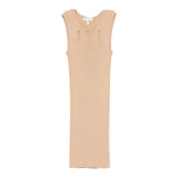 Twinset Abito Tinta Unita Giromanica In Maglia per Bambina 251GJ3410X MARRONE TWINSET 