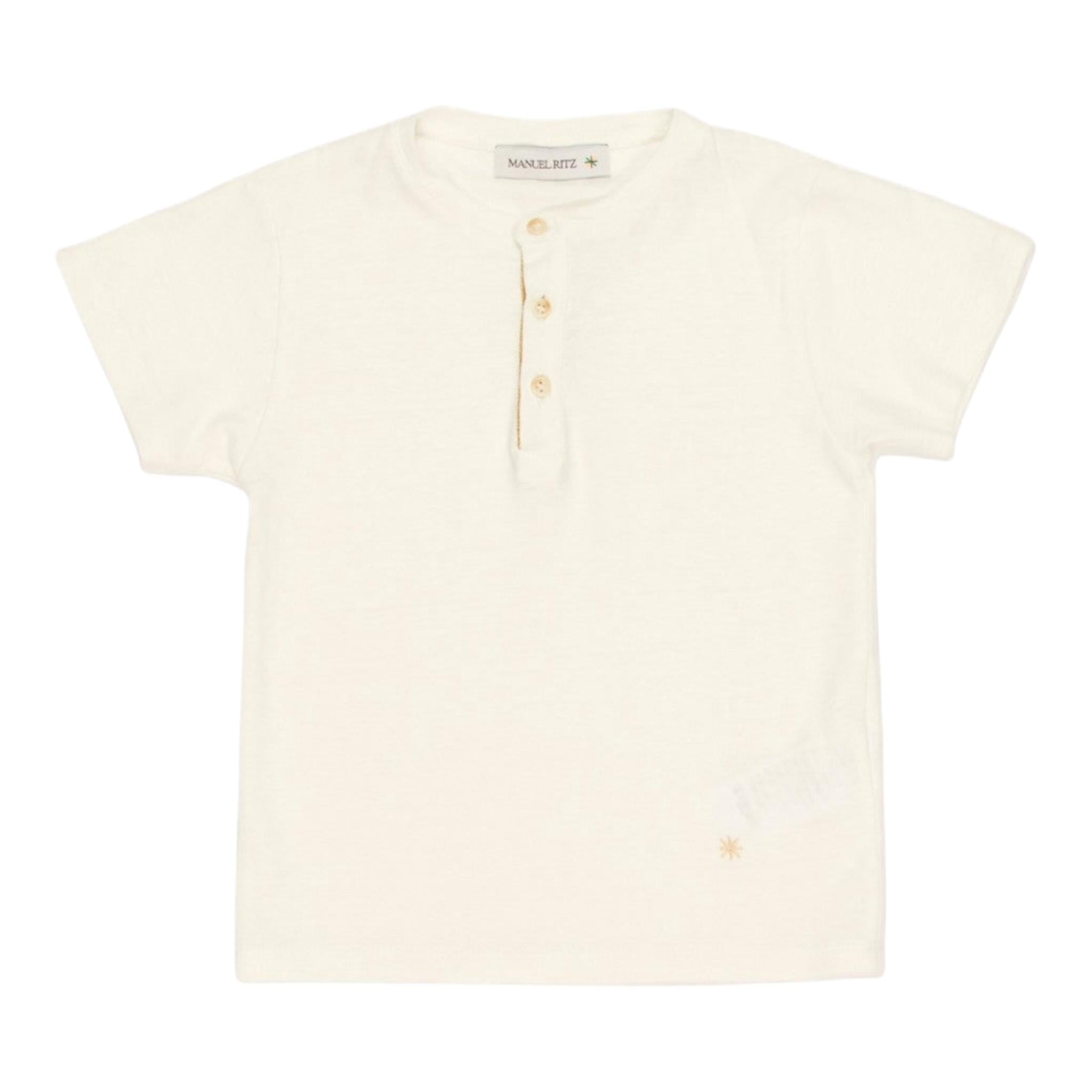 Manuel Ritz Polo Tinta Unita Mezza Manica per Bambino MR3077 PANNA MANUEL RITZ 