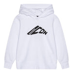Dsquared2 Felpa Chiusa con Cappuccio Tinta Unita con Logo per Bambino DQ2940 BIANCO DSQUARED2 
