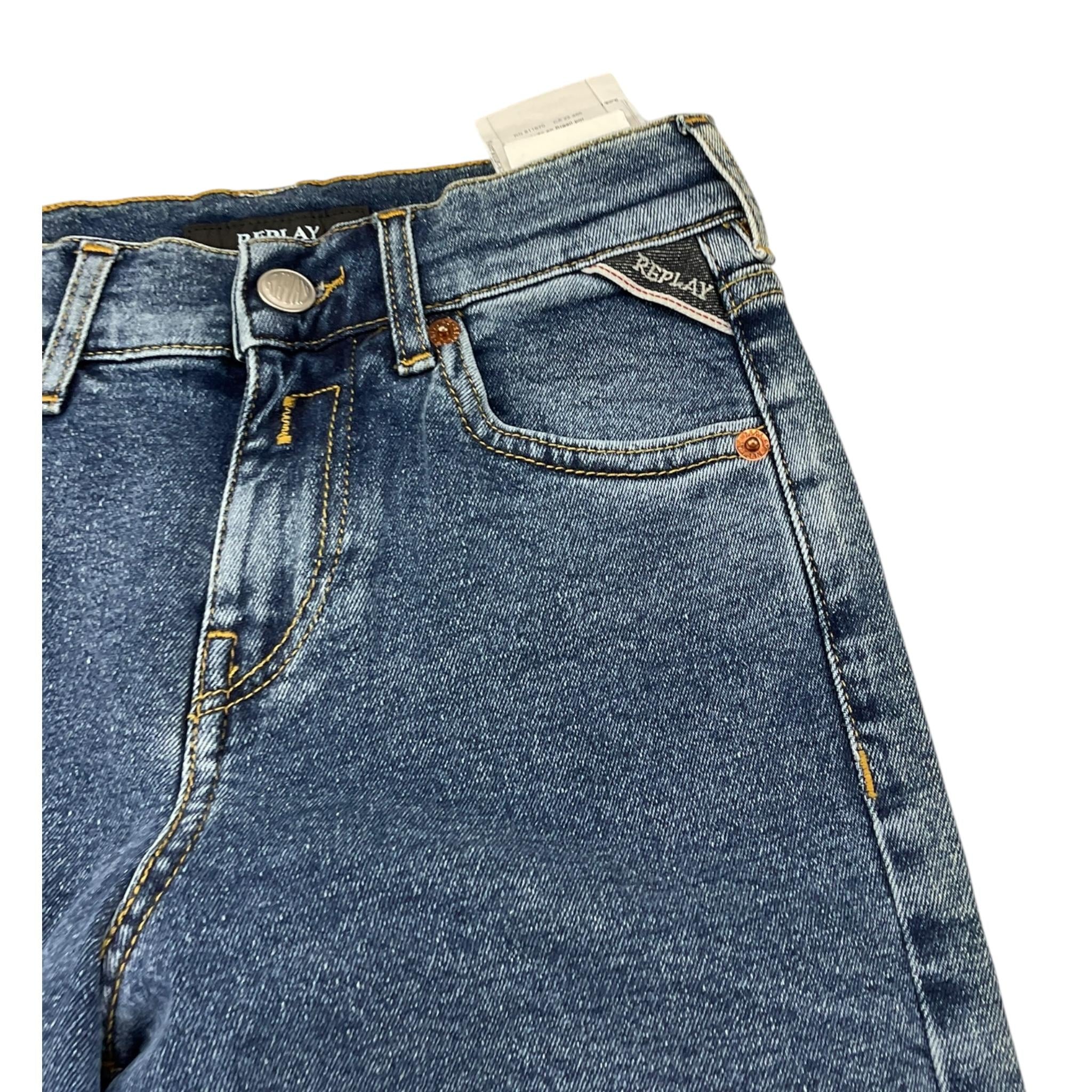 Replay Jeans Tinta Unita con Girovita Regolabile per Bambino B9Z101 BLU REPLAY 