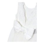 Abel & Lula Abito Tinta Unita Giromanica con Ricami per Bambina 5033 BIANCO ABEL & LULA 