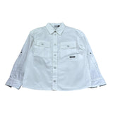 Moschino Camicia Tinta Unita con Taschino  per Bambina HUC01U BIANCO MOSCHINO 