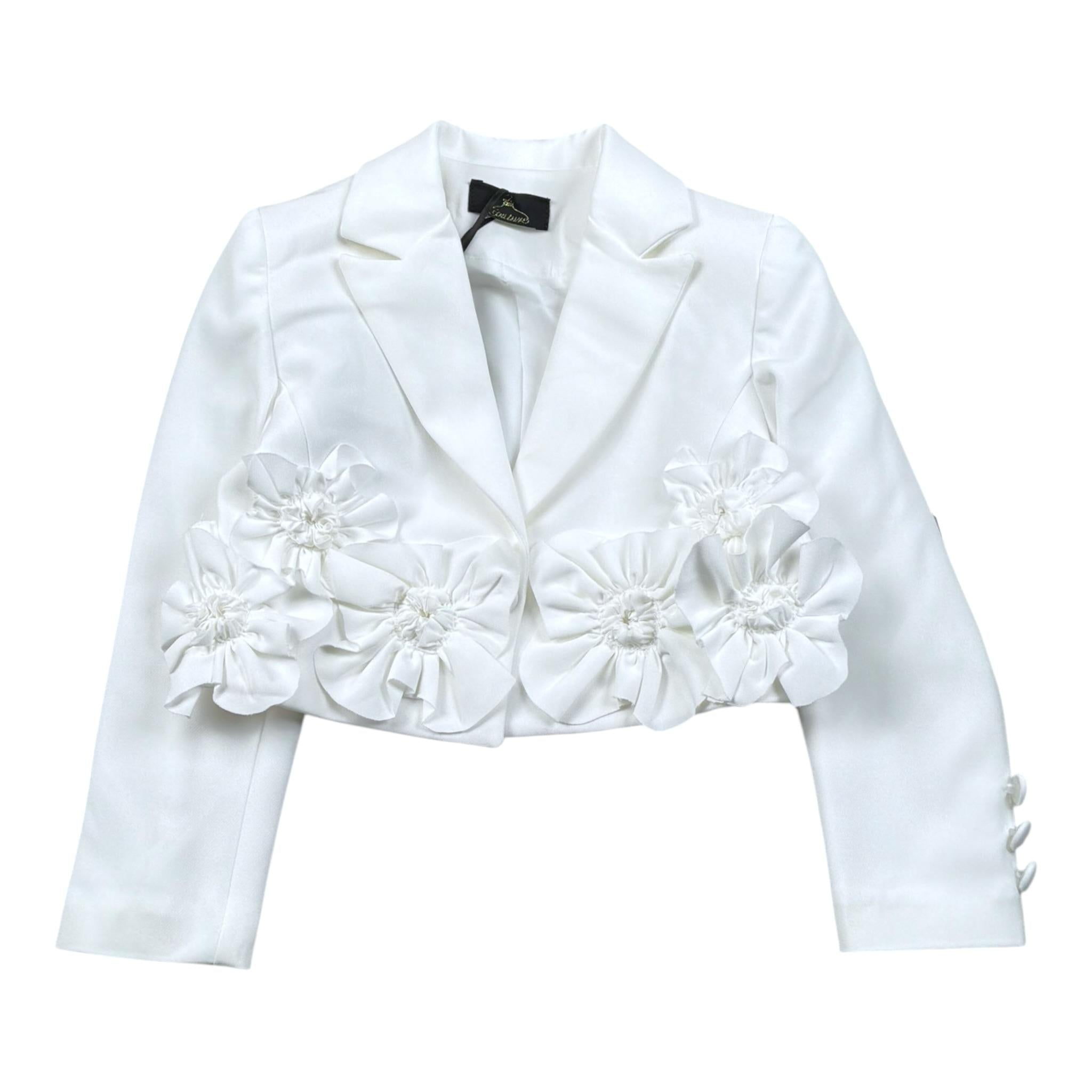 Fun & Fun Giacca Tinta Unita con Applicazioni per Bambina FNCBJK00989X BIANCO FUN & FUN 