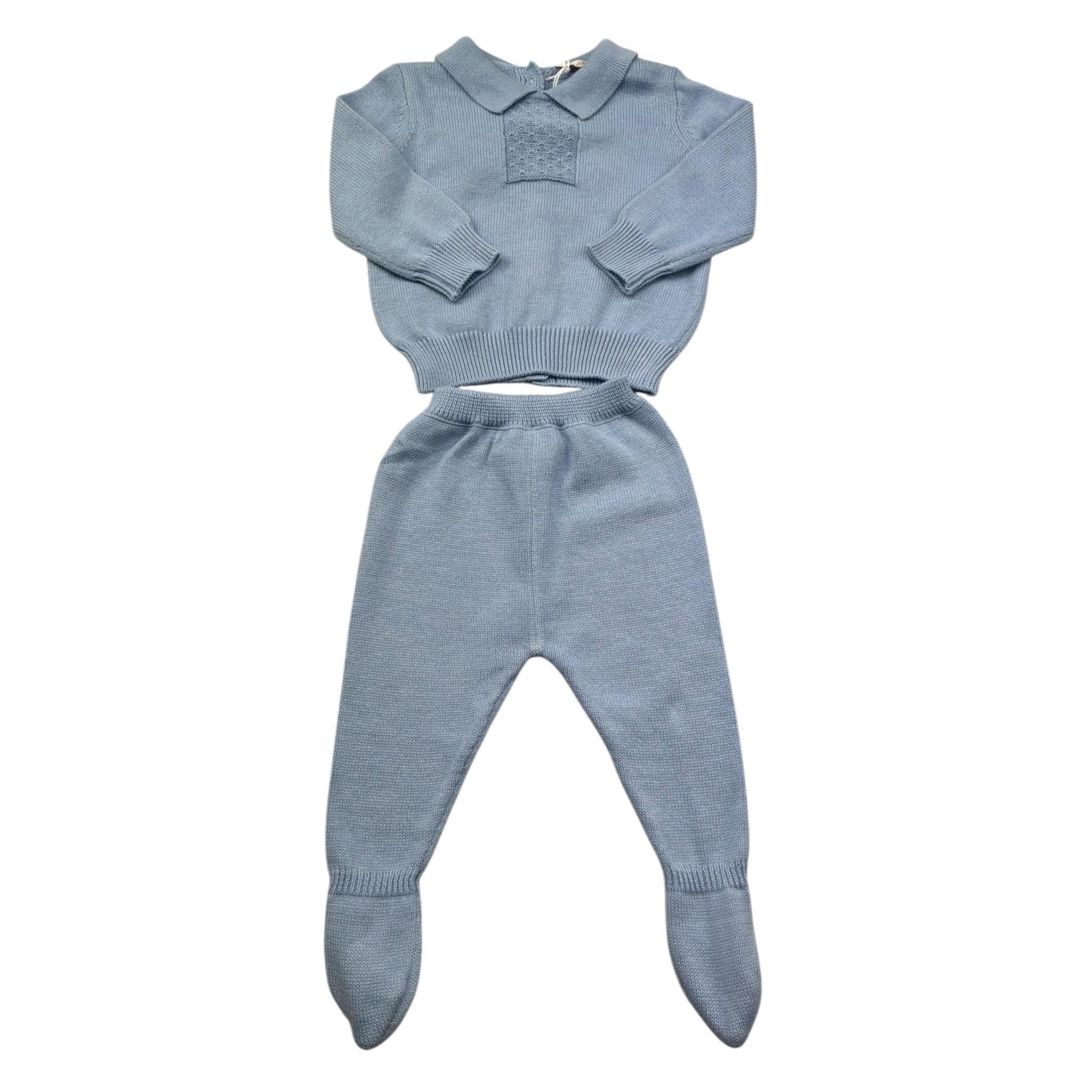 Le Bebe Completo 2 Pezzi Maglia-Ghettina Tinta Unita per Neonato LBB5305 AZZURRO LE BEBE 