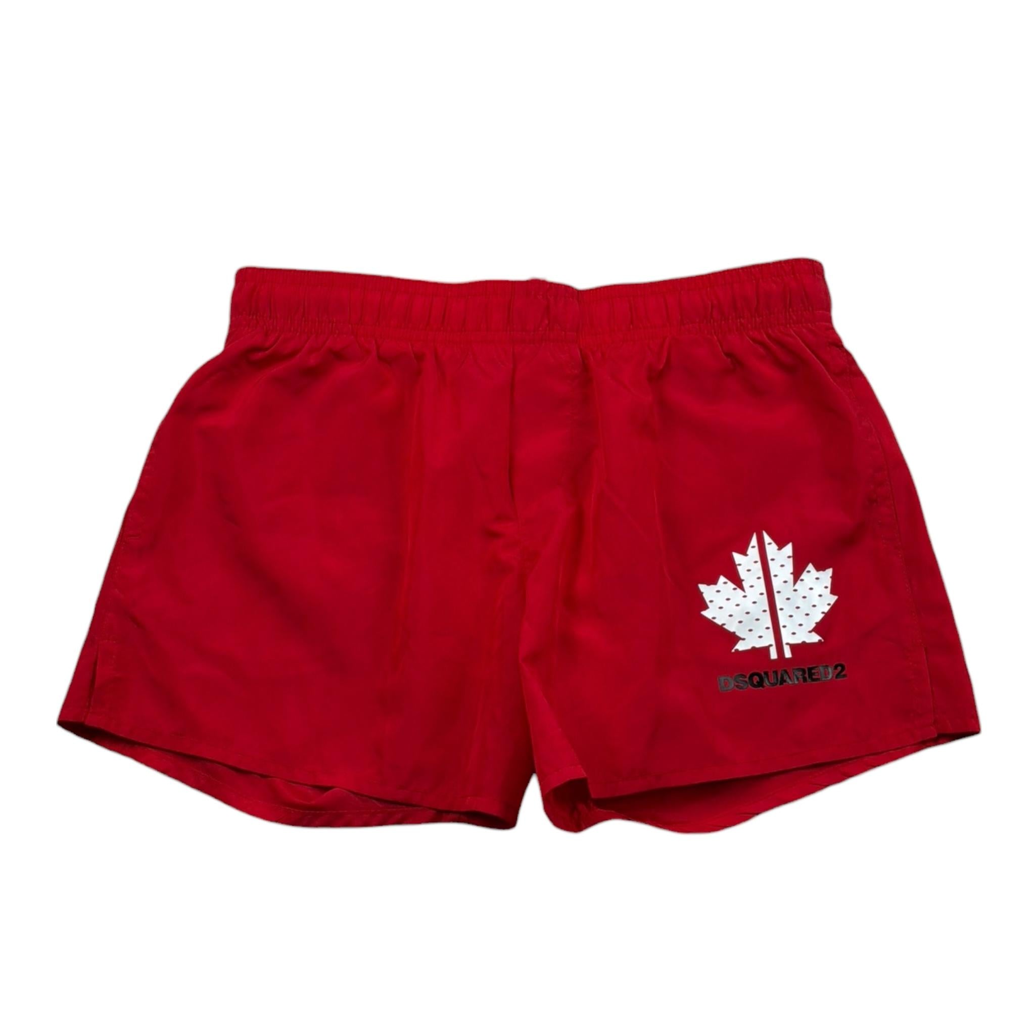 Dsquared2 Costume Tinta Unita Modello Bermuda con Stampa per Bambino DQ0052 ROSSO DSQUARED2 